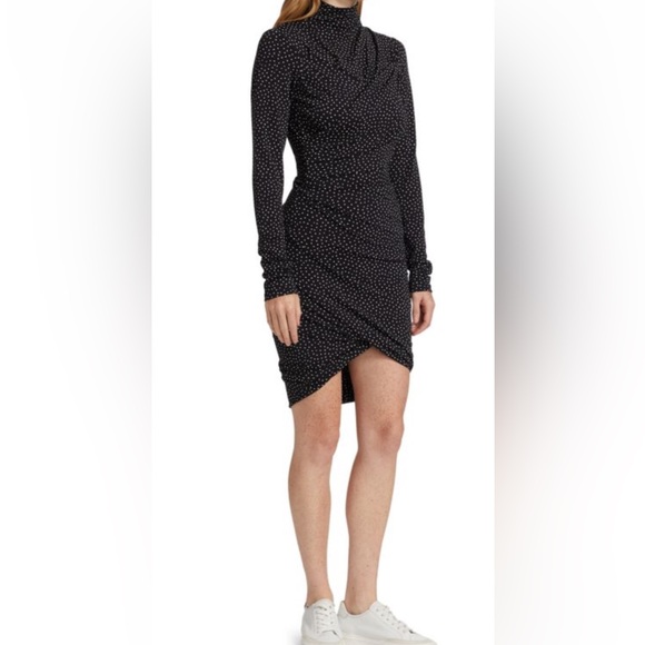 Rag & bone , ruched dress, Md-Lg , EUC , black/white - Picture 4 of 7